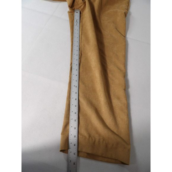 Worthington Womens Trousers Sz 12 Faux Suede Brown Pleated Hi Waist Straight Leg - Picture 11 of 16